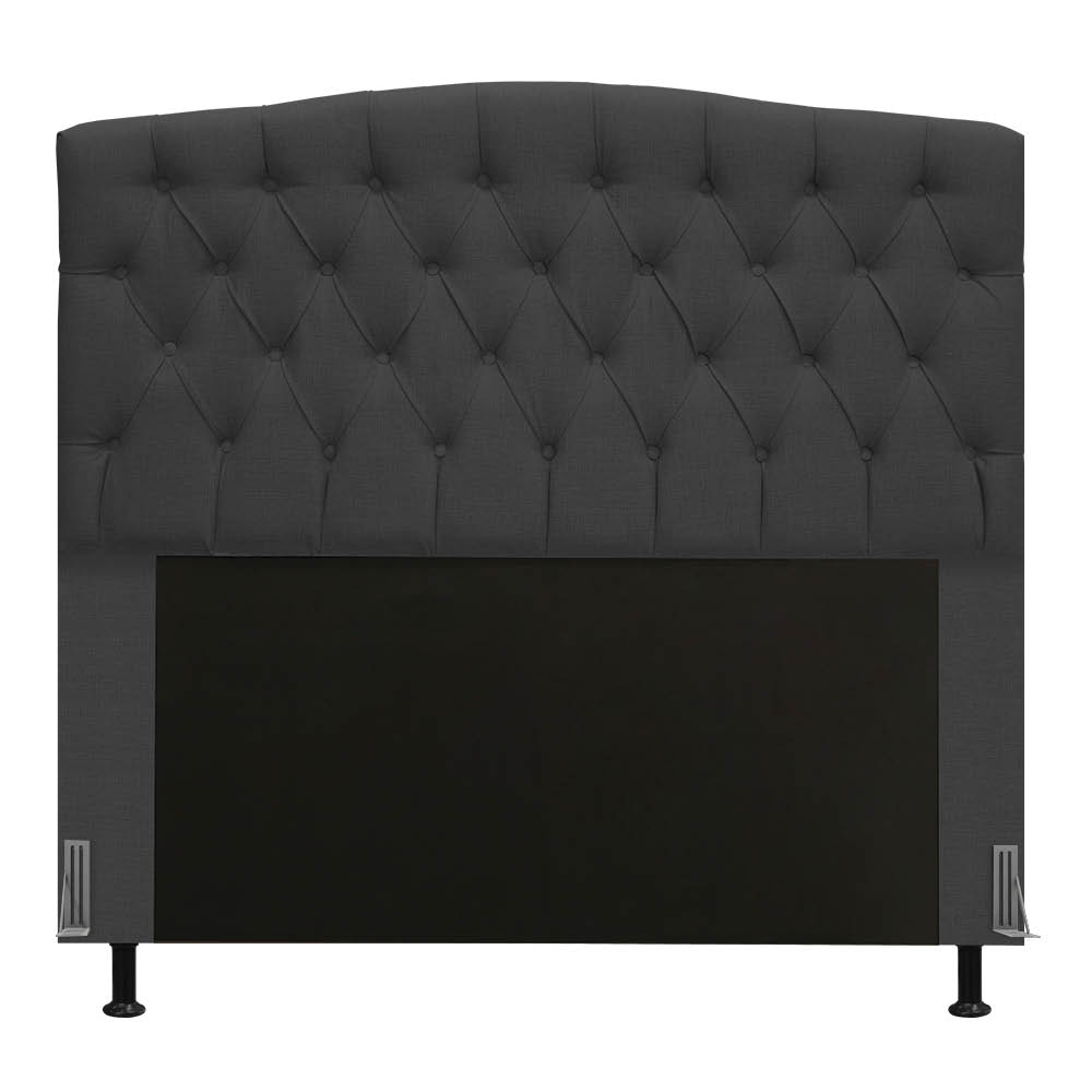 Cabeceira Greta Para Cama Box Casal 140 cm Linho Grafite- D'Rossi