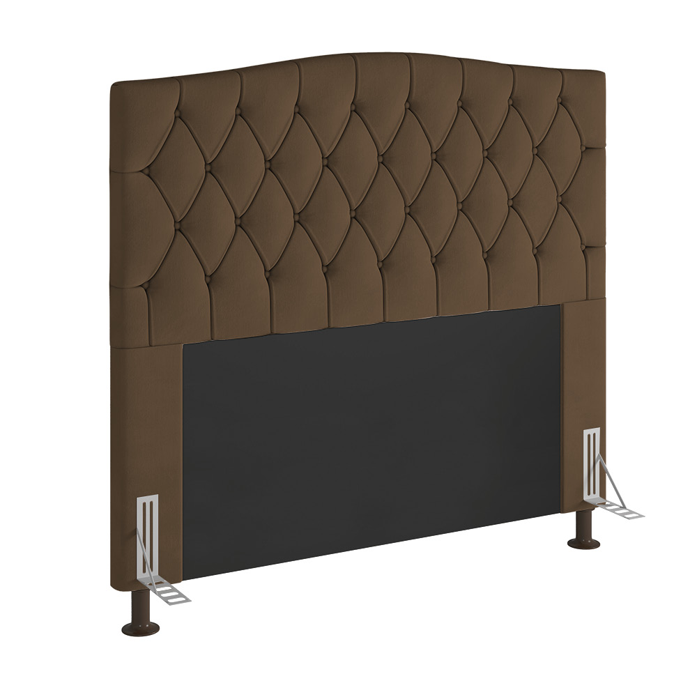 Cabeceira Greta Para Cama Box Casal 140 cm Suede Marrom - D'Rossi