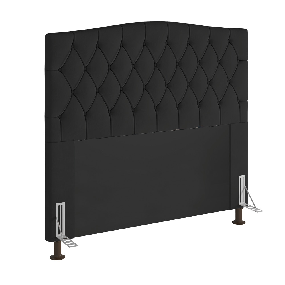 Cabeceira Greta Para Cama Box King 195 cm Suede Preto - D'Rossi
