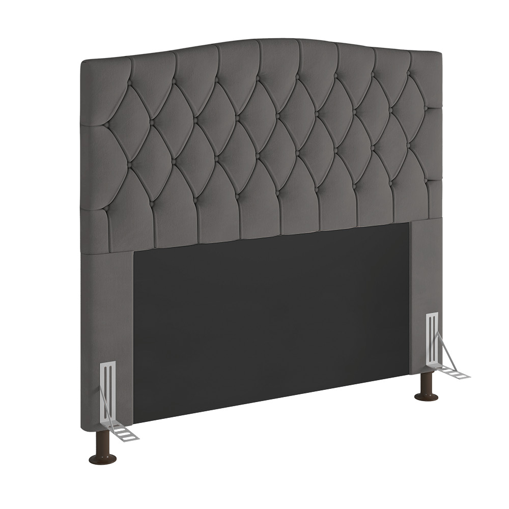 Cabeceira Greta Para Cama Box Queen 160 cm Suede Grafite - D'Rossi