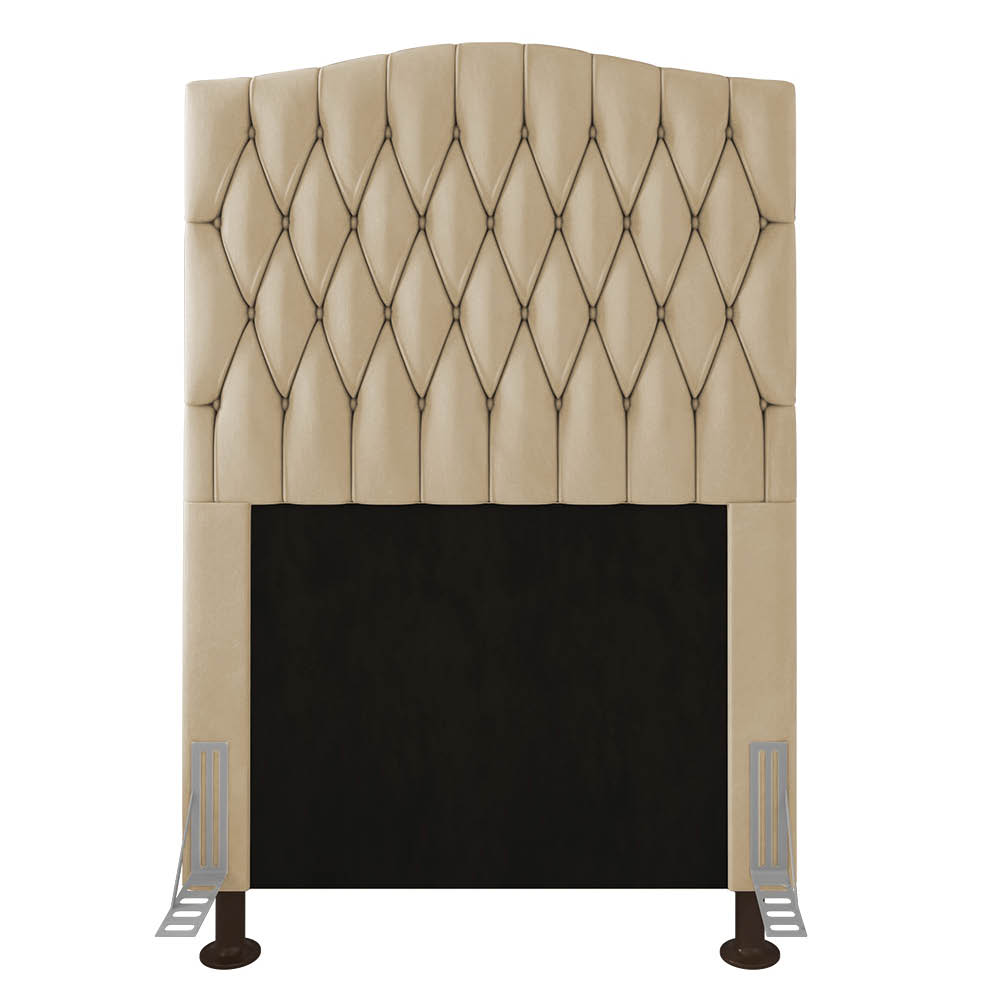 Cabeceira Greta Para Cama Box Solteiro 90 cm Suede Bege - D'Rossi