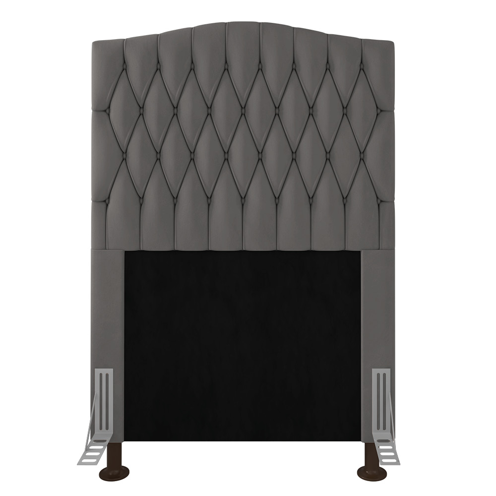 Cabeceira Greta Para Cama Box Solteiro 90 cm Suede Grafite - D'Rossi