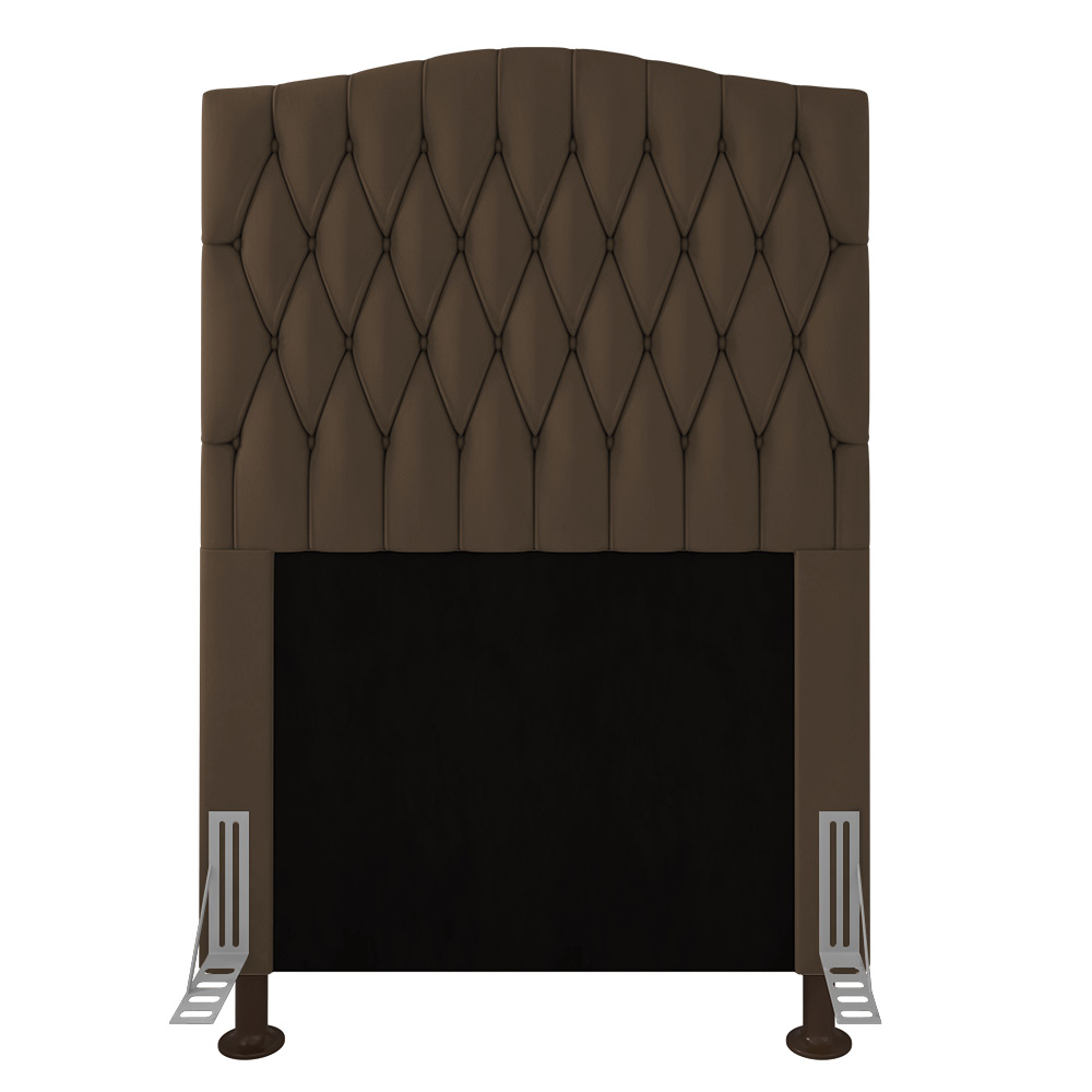 Cabeceira Greta Para Cama Box Solteiro 90 cm Suede Marrom - D'Rossi