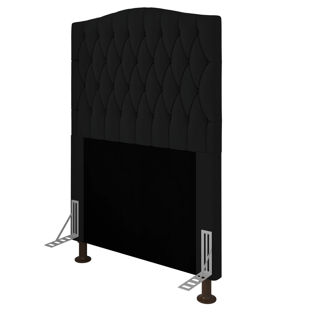 Cabeceira Greta Para Cama Box Solteiro 90 cm Suede Preto - D'Rossi