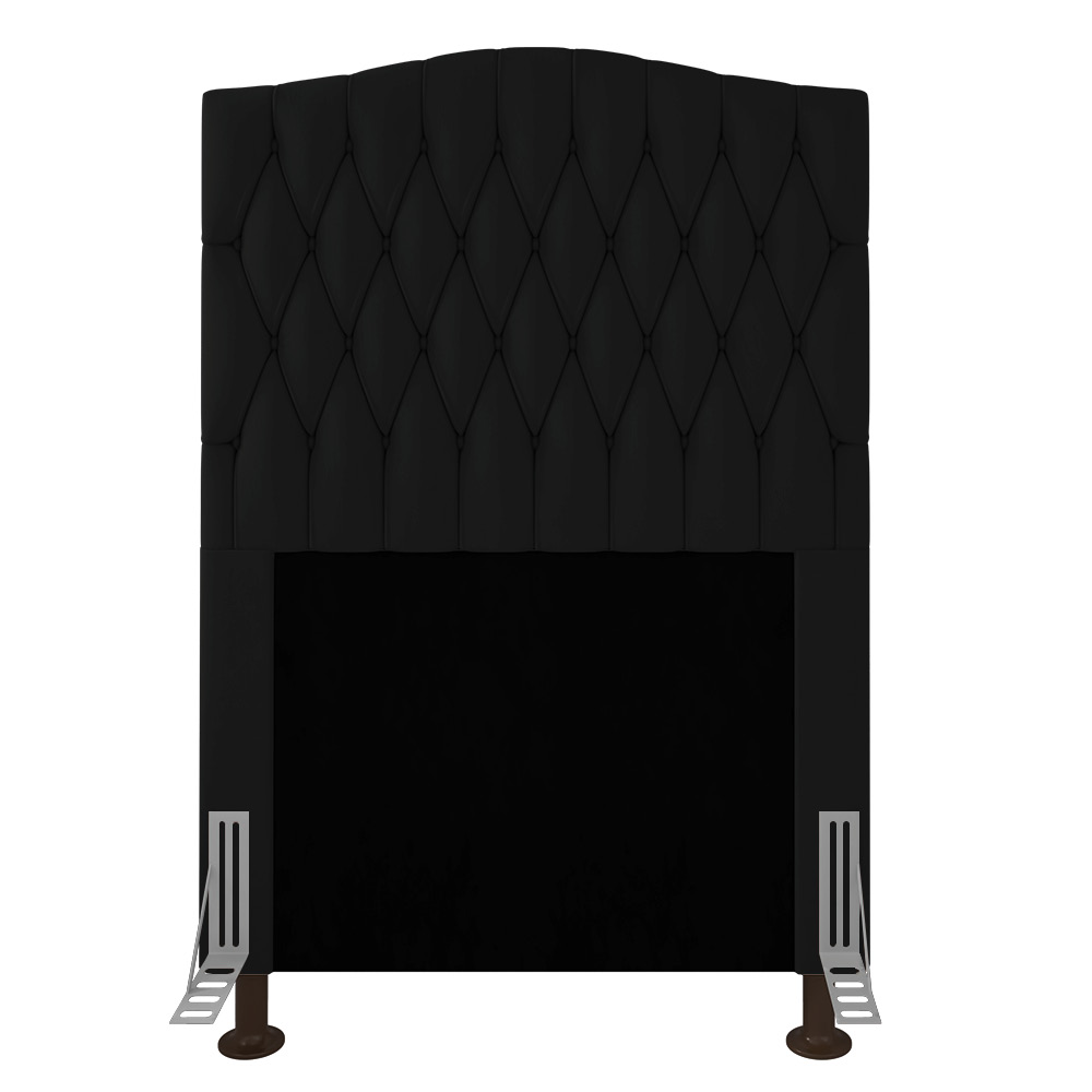 Cabeceira Greta Para Cama Box Solteiro 90 cm Suede Preto - D'Rossi