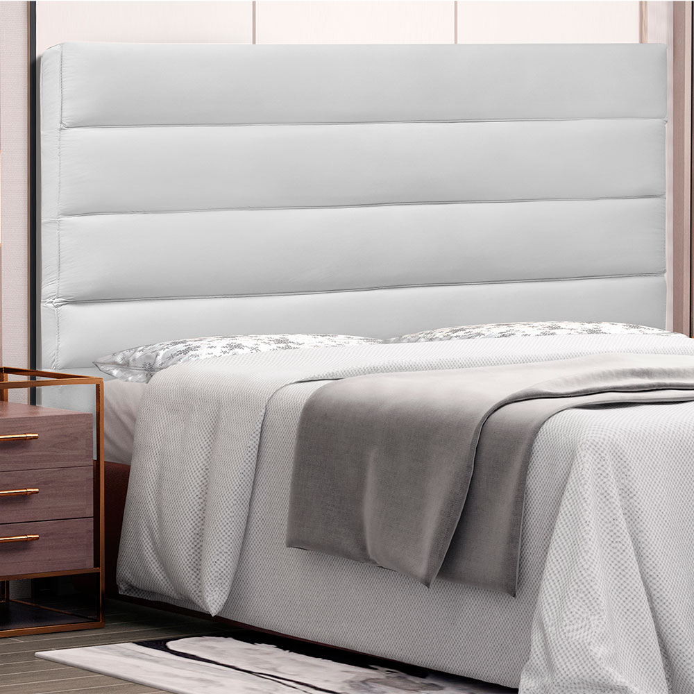 Cabeceira La Italiana Para Cama Box Casal 140 cm Corino Branco - D'Rossi