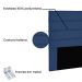 Cabeceira La Italiana Para Cama Box Solteiro 90 cm Suede Azul Marinho - D'Rossi