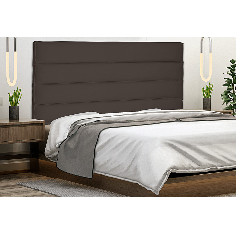 Cabeceira La Italiana Para Cama Box Solteiro 90 cm Suede Café - D'Rossi