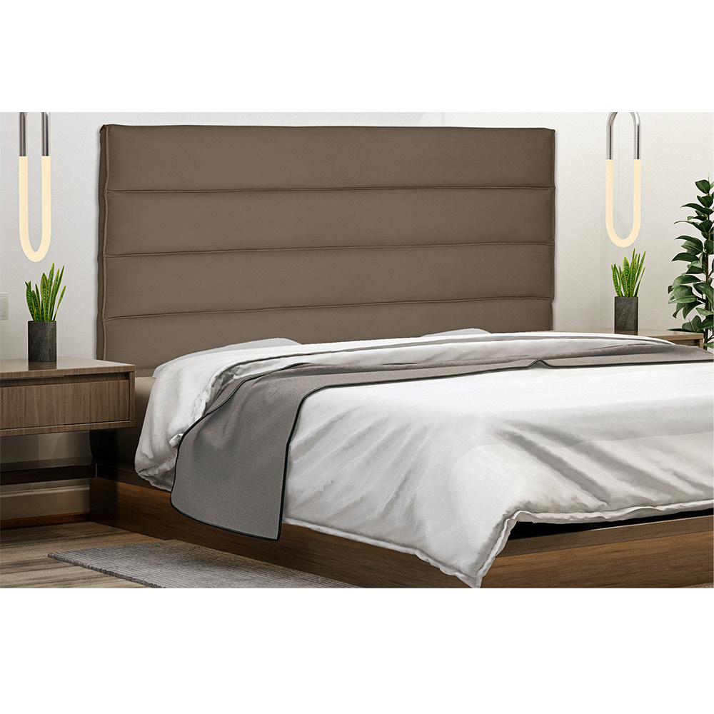 Cabeceira La Italiana Para Cama Box Solteiro 90 cm Suede Caramelo - D'Rossi