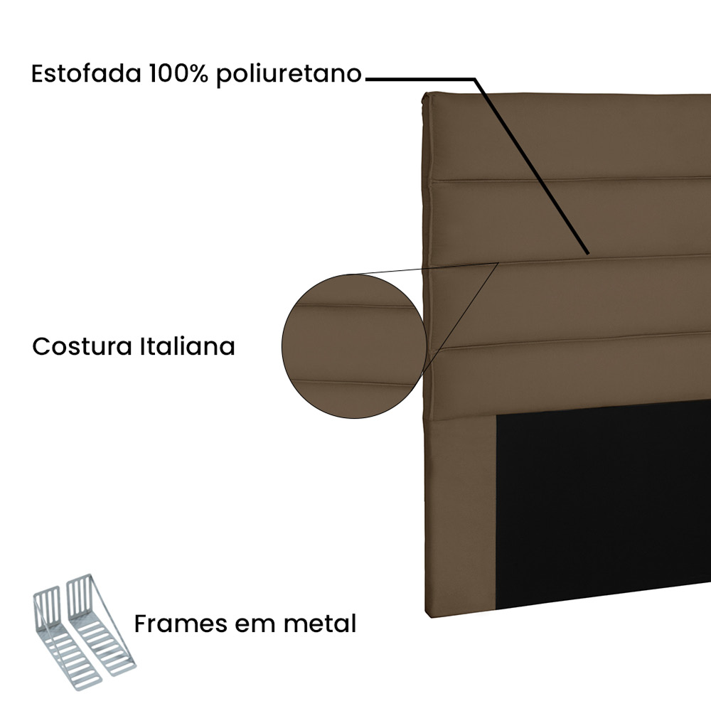 Cabeceira La Italiana Para Cama Box Solteiro 90 cm Suede Caramelo - D'Rossi