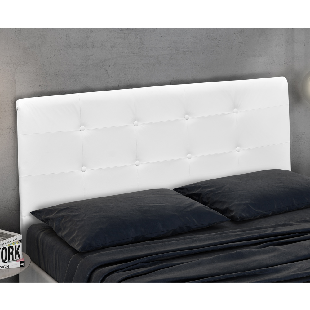 Cabeceira Luna Para Cama Box Casal 140 cm Corino Branco - D'Rossi