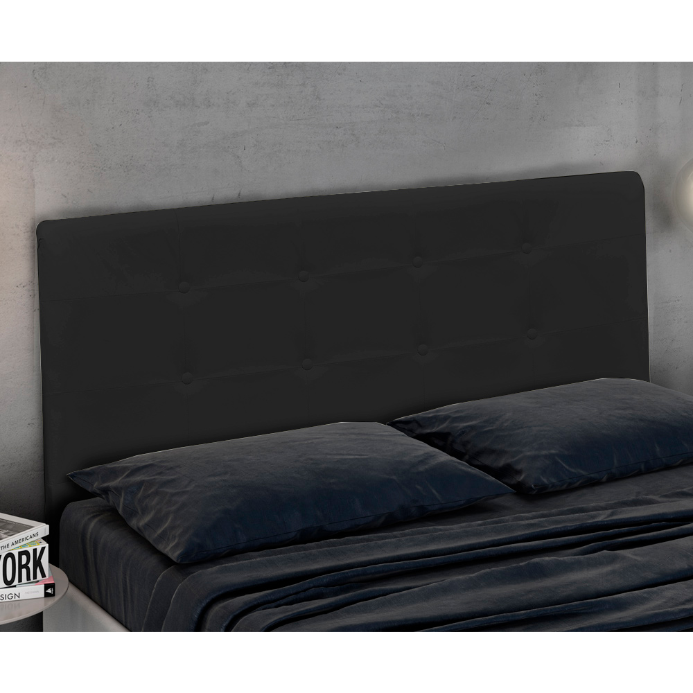 Cabeceira Luna Para Cama Box Casal 140 cm Corino Preto - D'Rossi