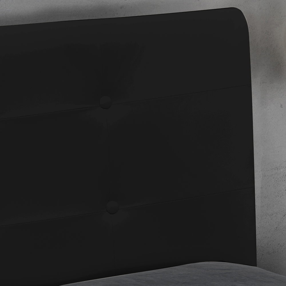 Cabeceira Luna Para Cama Box Casal 140 cm Corino Preto - D'Rossi