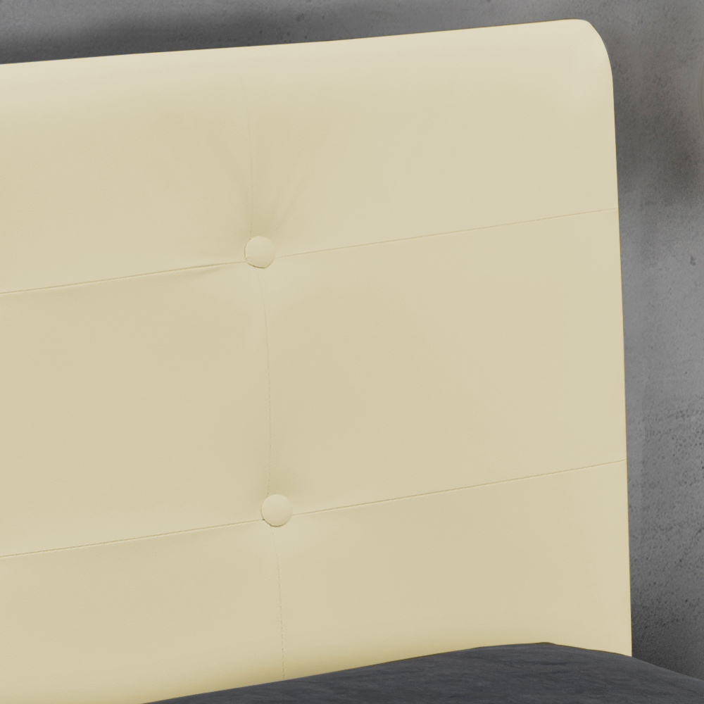 Cabeceira Luna Para Cama Box Queen 160 cm Corino Bege - D'Rossi