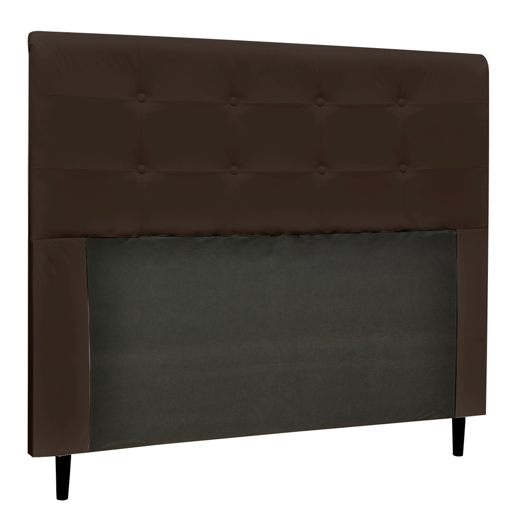 Cabeceira Luna Para Cama Box Queen 160 cm Corino Marrom - D'Rossi