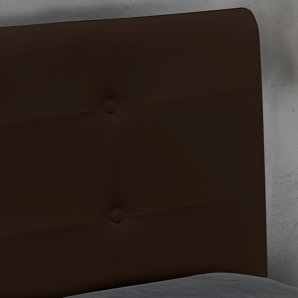 Cabeceira Luna Para Cama Box Queen 160 cm Corino Marrom - D'Rossi