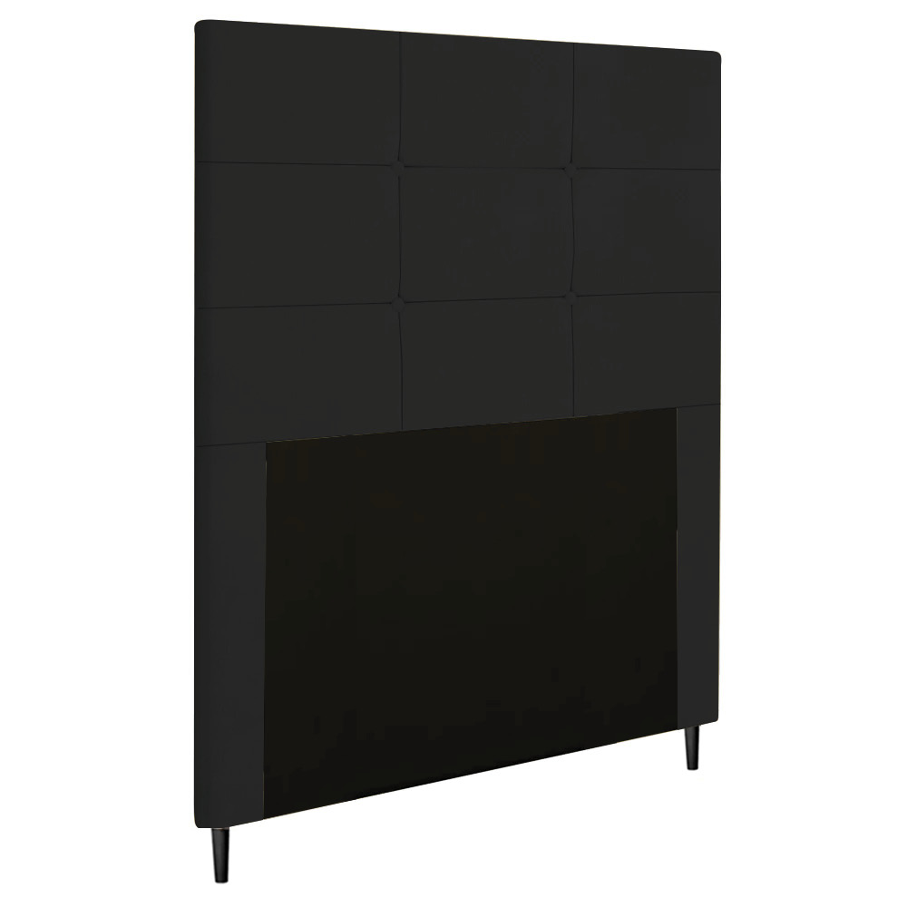 Cabeceira Luna Para Cama Box Solteiro 90 cm Corino Preto - D'Rossi
