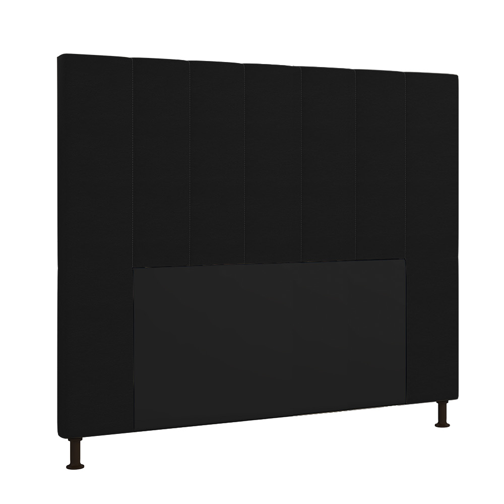 Cabeceira Malibu Para Cama Box Casal 140 cm Corino Preto- D'Rossi