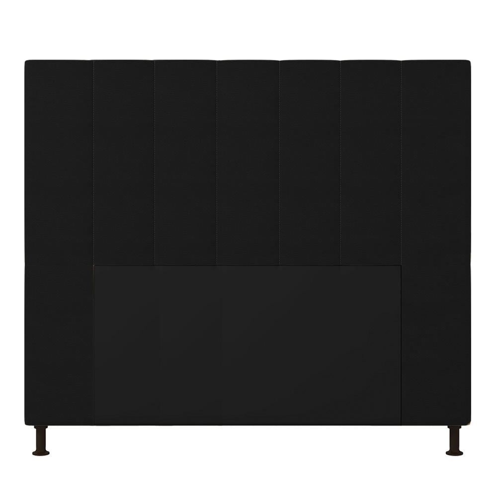 Cabeceira Malibu Para Cama Box Casal 140 cm Corino Preto- D'Rossi