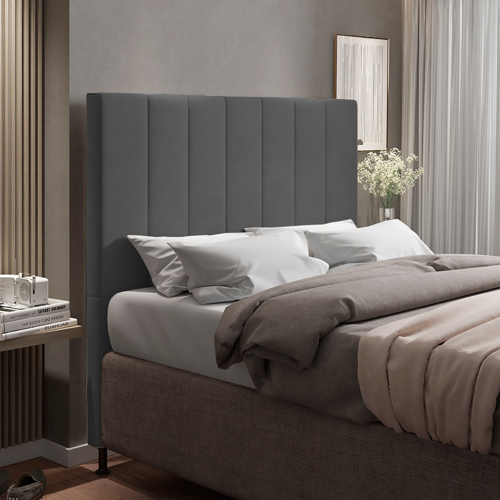 Cabeceira Malibu Para Cama Box Casal 140 cm Suede Grafite - D'Rossi