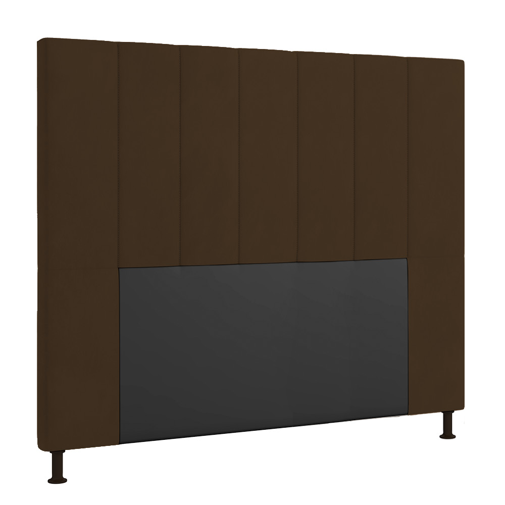 Cabeceira Malibu Para Cama Box Casal 140 cm Suede Marrom - D'Rossi