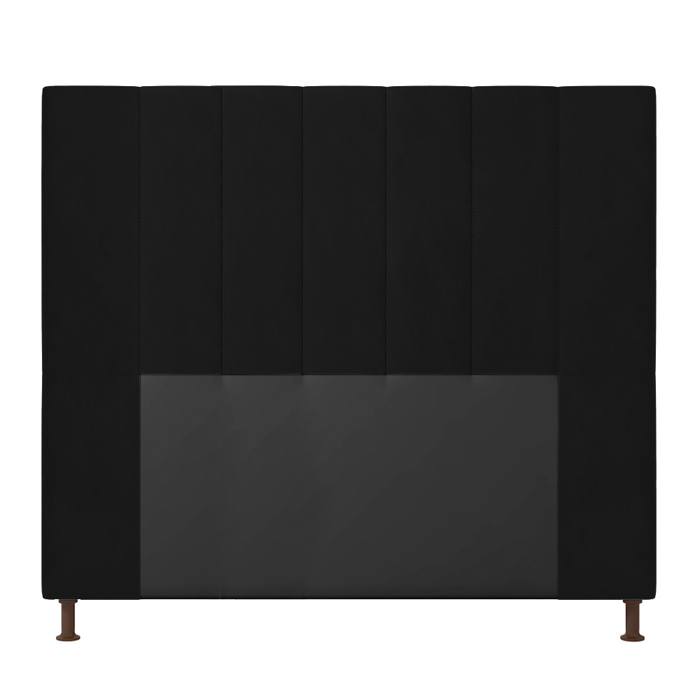 Cabeceira Malibu Para Cama Box Casal 140 cm Suede Preto - D'Rossi