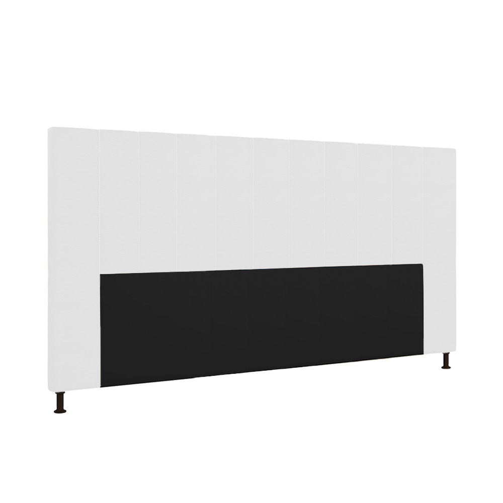 Cabeceira Malibu Para Cama Box King 195 cm Corino Branco - D'Rossi