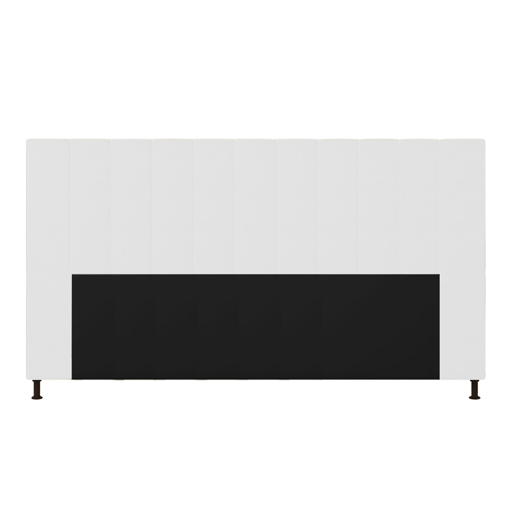 Cabeceira Malibu Para Cama Box King 195 cm Corino Branco - D'Rossi