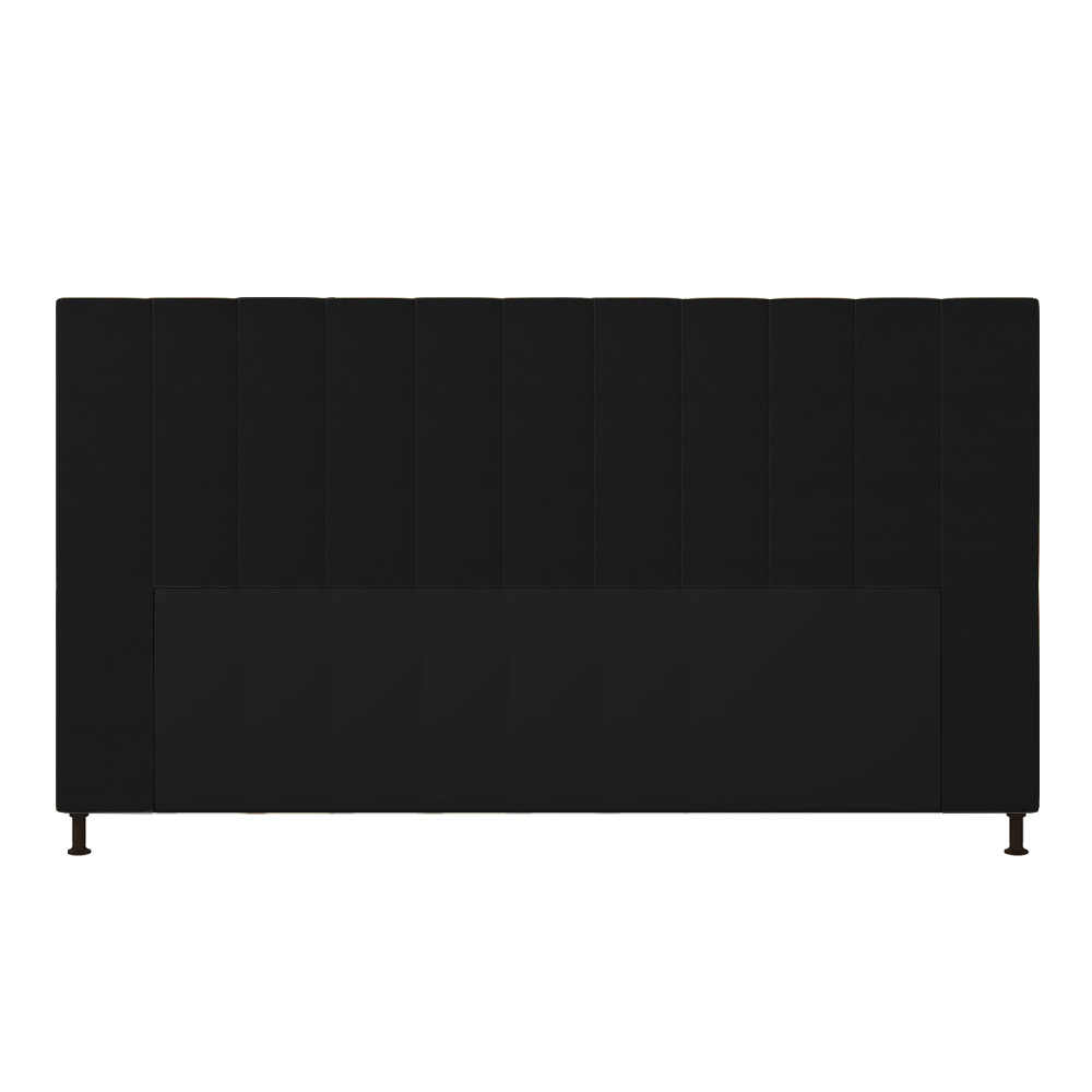 Cabeceira Malibu Para Cama Box King 195 cm Corino Preto - D'Rossi