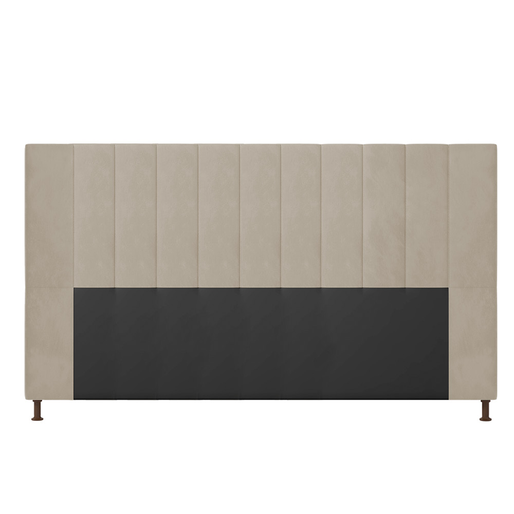 Cabeceira Malibu Para Cama Box King 195 cm Suede Bege - D'Rossi