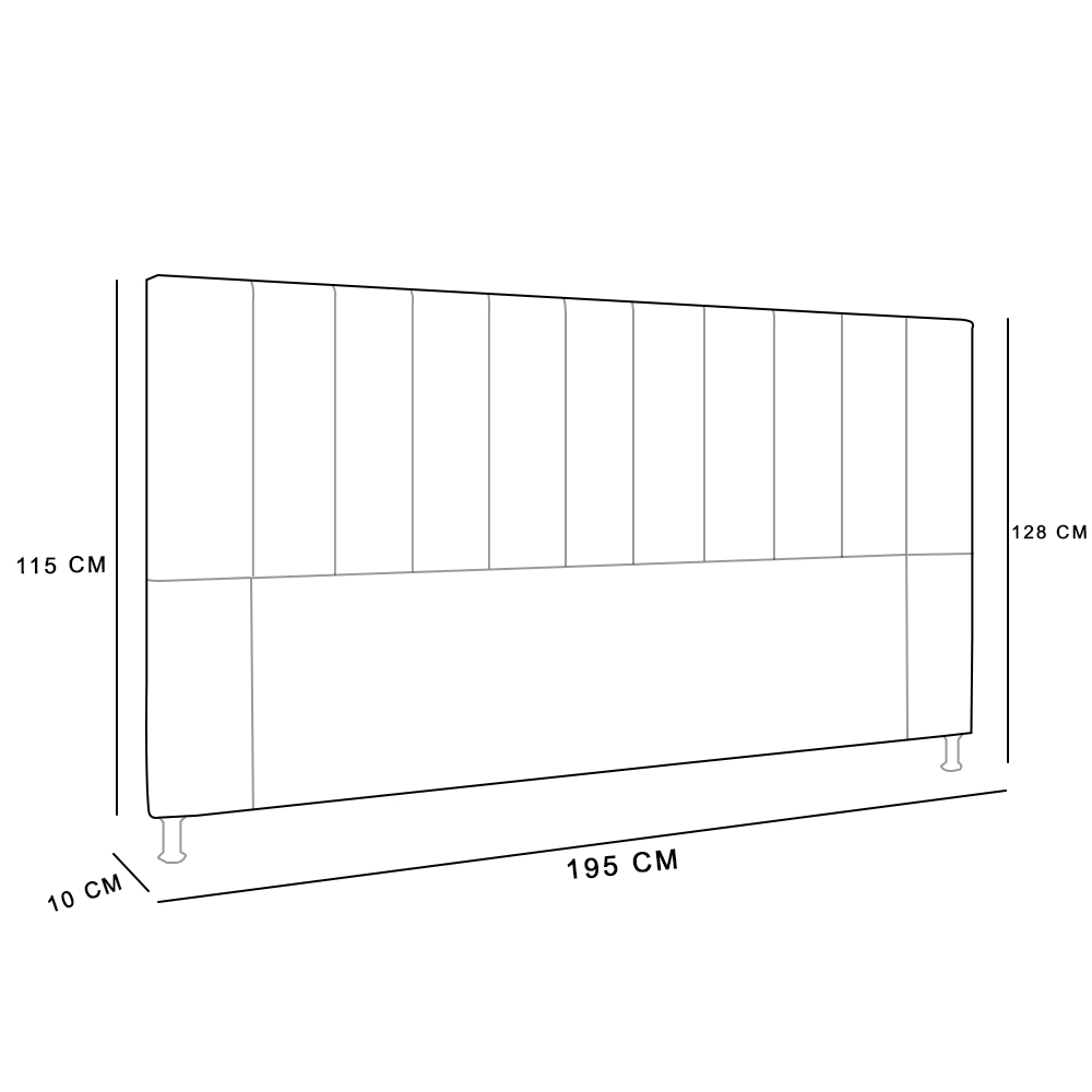 Cabeceira Malibu Para Cama Box King 195 cm Suede Bege - D'Rossi