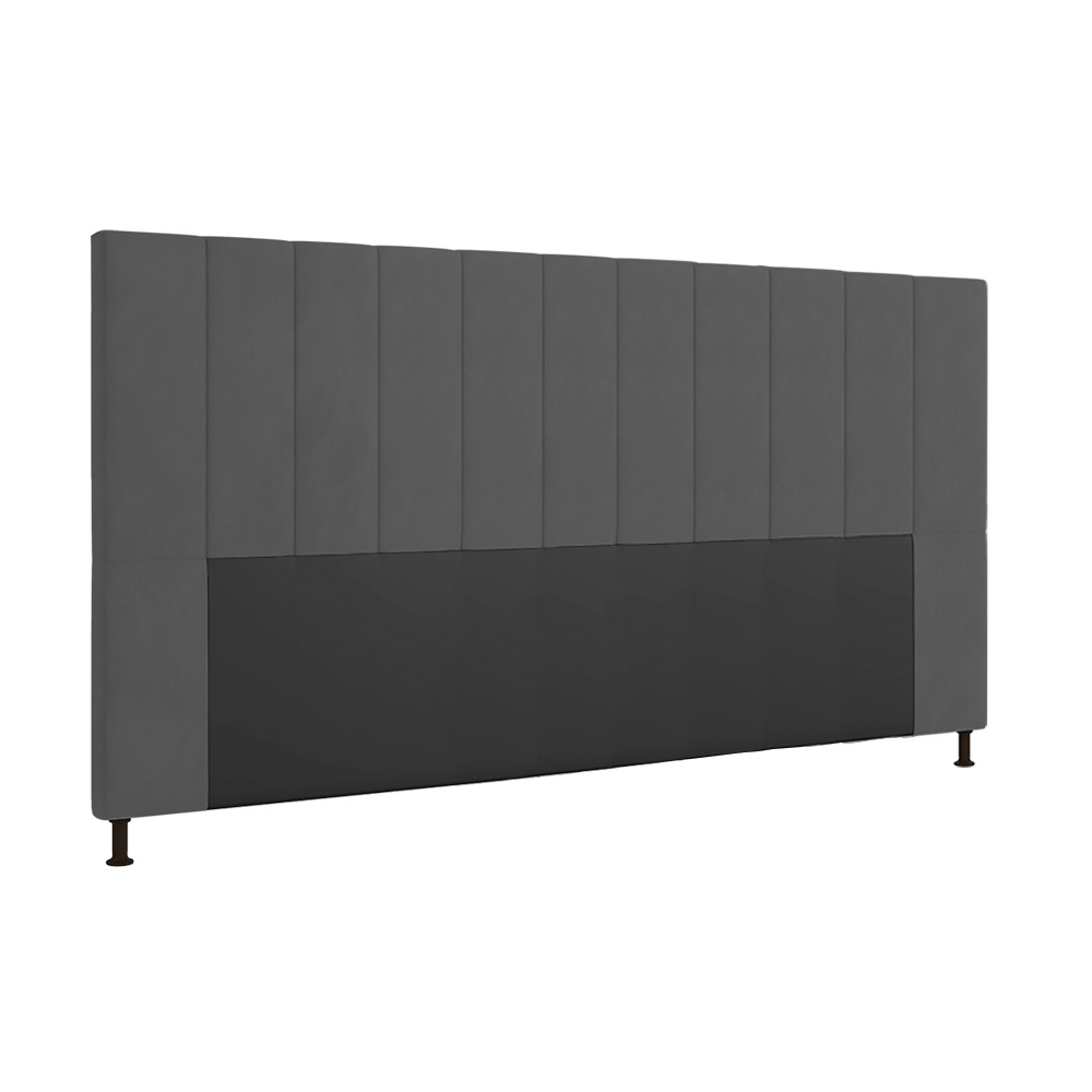 Cabeceira Malibu Para Cama Box King 195 cm Suede Grafite - D'Rossi
