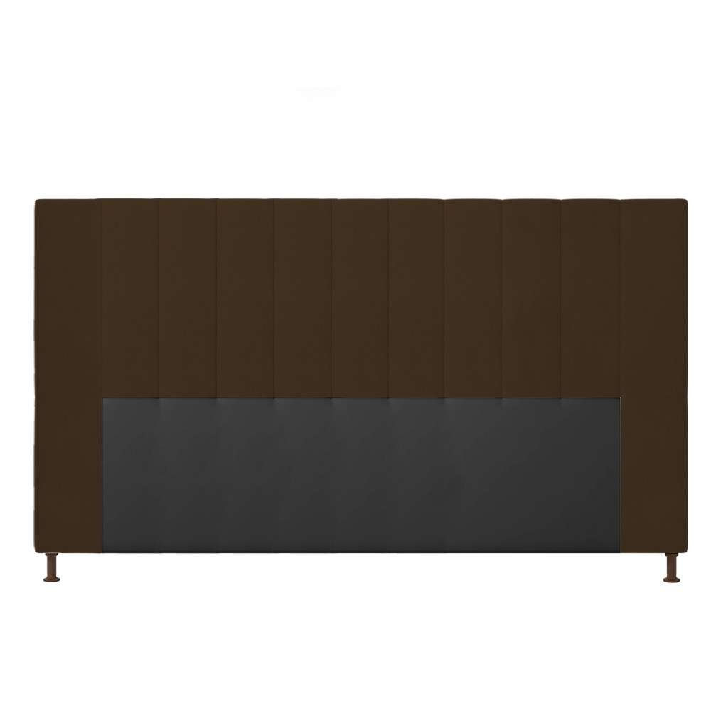 Cabeceira Malibu Para Cama Box King 195 cm Suede Marrom - D'Rossi