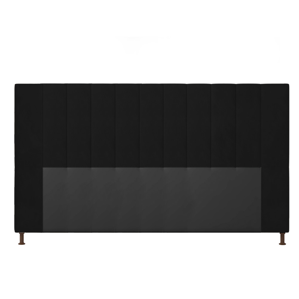 Cabeceira Malibu Para Cama Box King 195 cm Suede Preto - D'Rossi