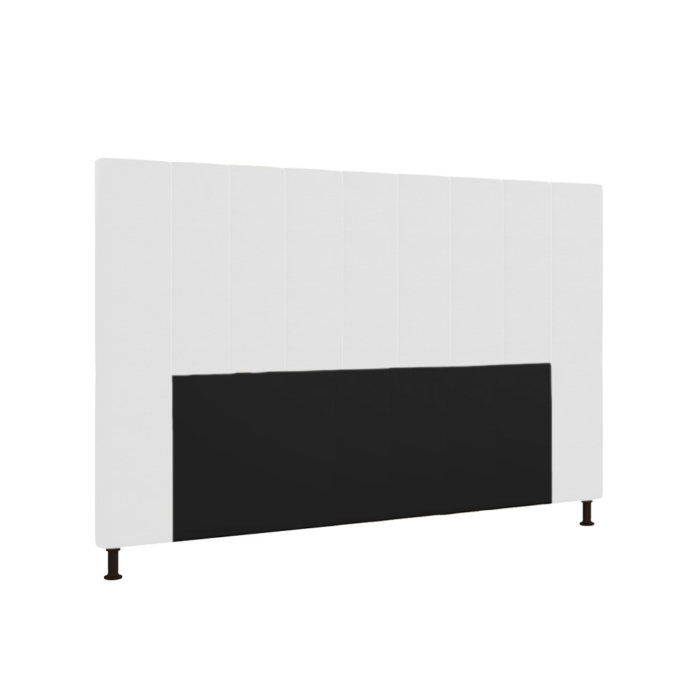 Cabeceira Malibu Para Cama Box Queen 160 cm Corino Branco - D'Rossi