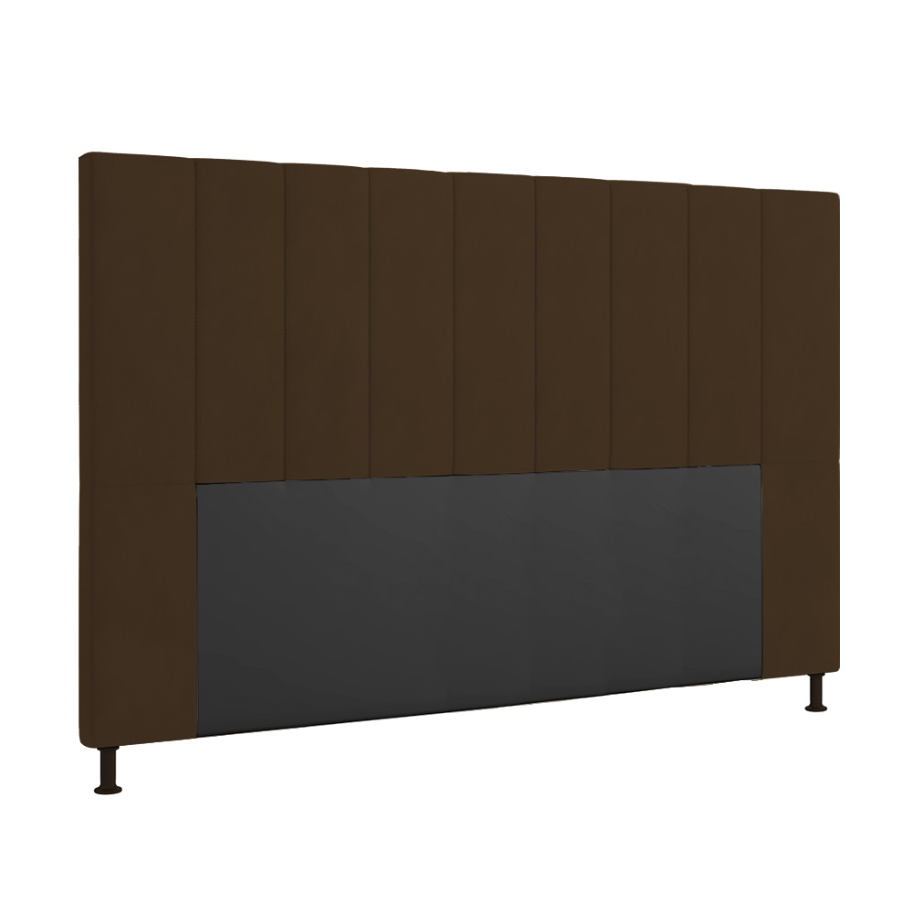 Cabeceira Malibu Para Cama Box Queen 160 cm Suede Marrom - D'Rossi