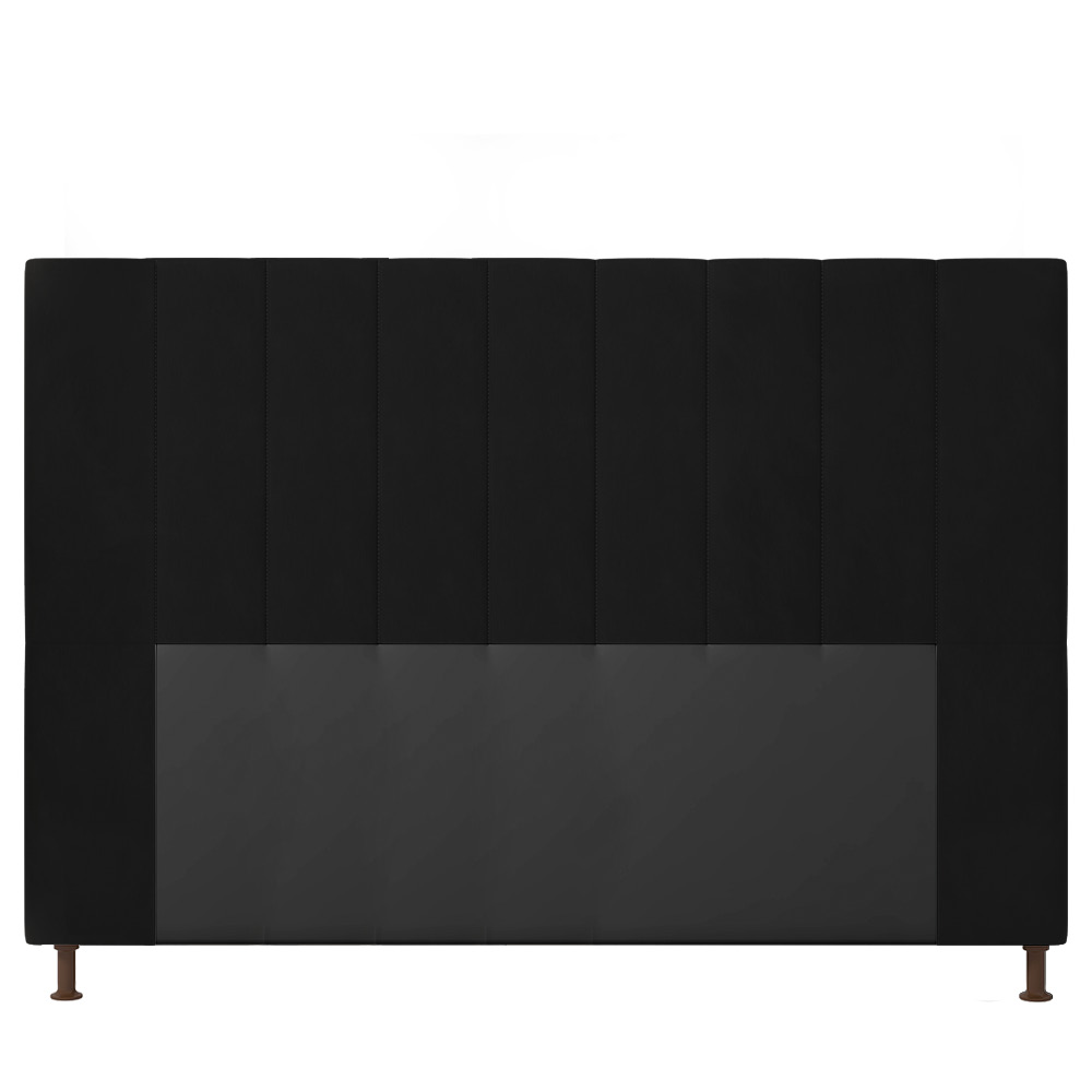 Cabeceira Malibu Para Cama Box Queen 160 cm Suede Preto - D'Rossi