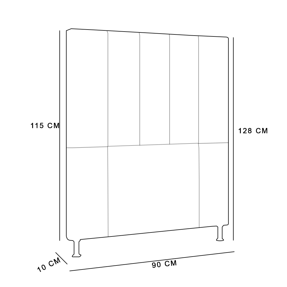 Cabeceira Malibu Para Cama Box Solteiro 90 cm Corino Branco - D'Rossi
