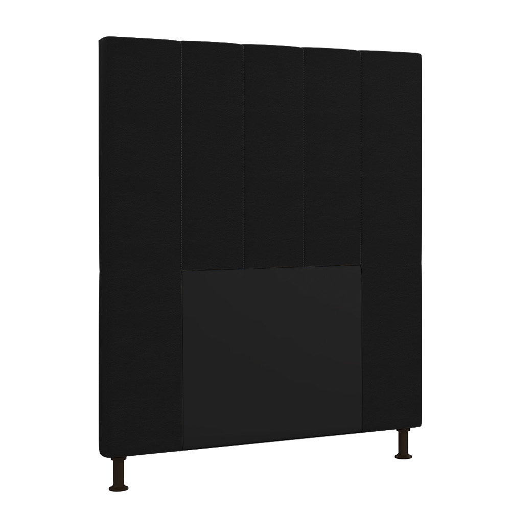 Cabeceira Malibu Para Cama Box Solteiro 90 cm Corino Preto - D'Rossi