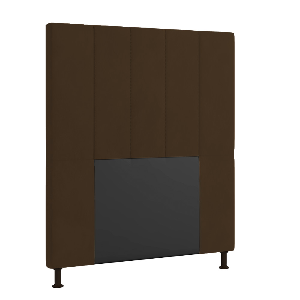 Cabeceira Malibu Para Cama Box Solteiro 90 cm Suede Marrom - D'Rossi