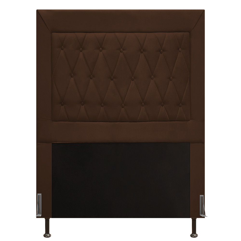 Cabeceira Malta Para Cama Box Solteiro 90 cm Veludo Marrom - D'Rossi