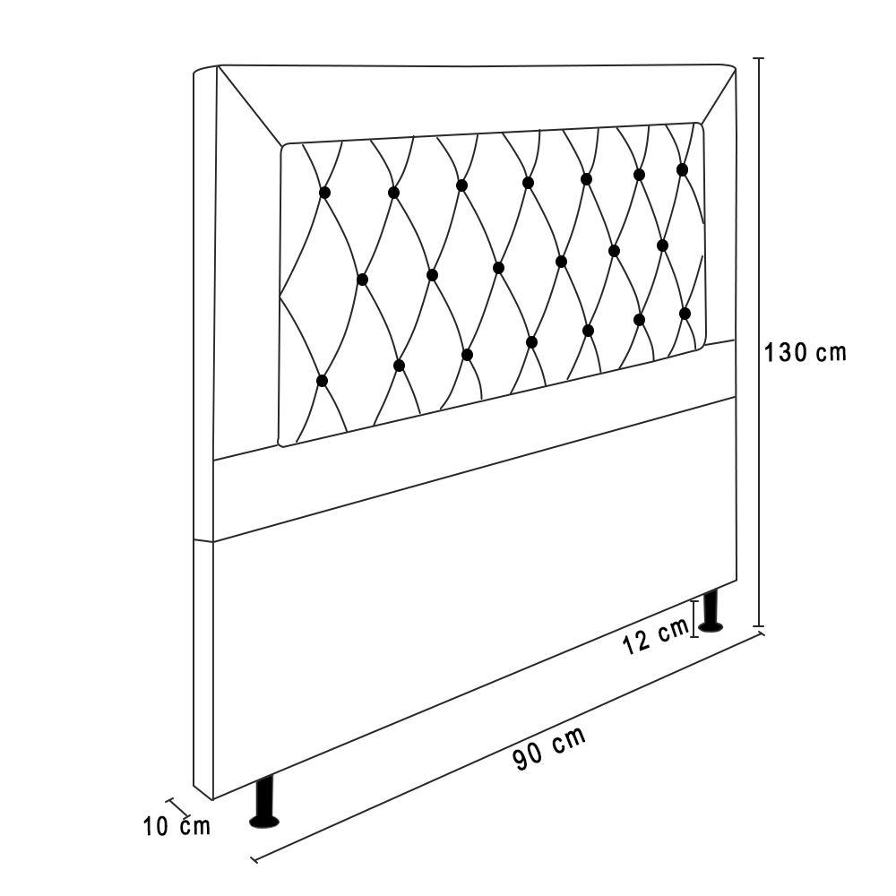 Cabeceira Malta Para Cama Box Solteiro 90 cm Veludo Marrom - D'Rossi