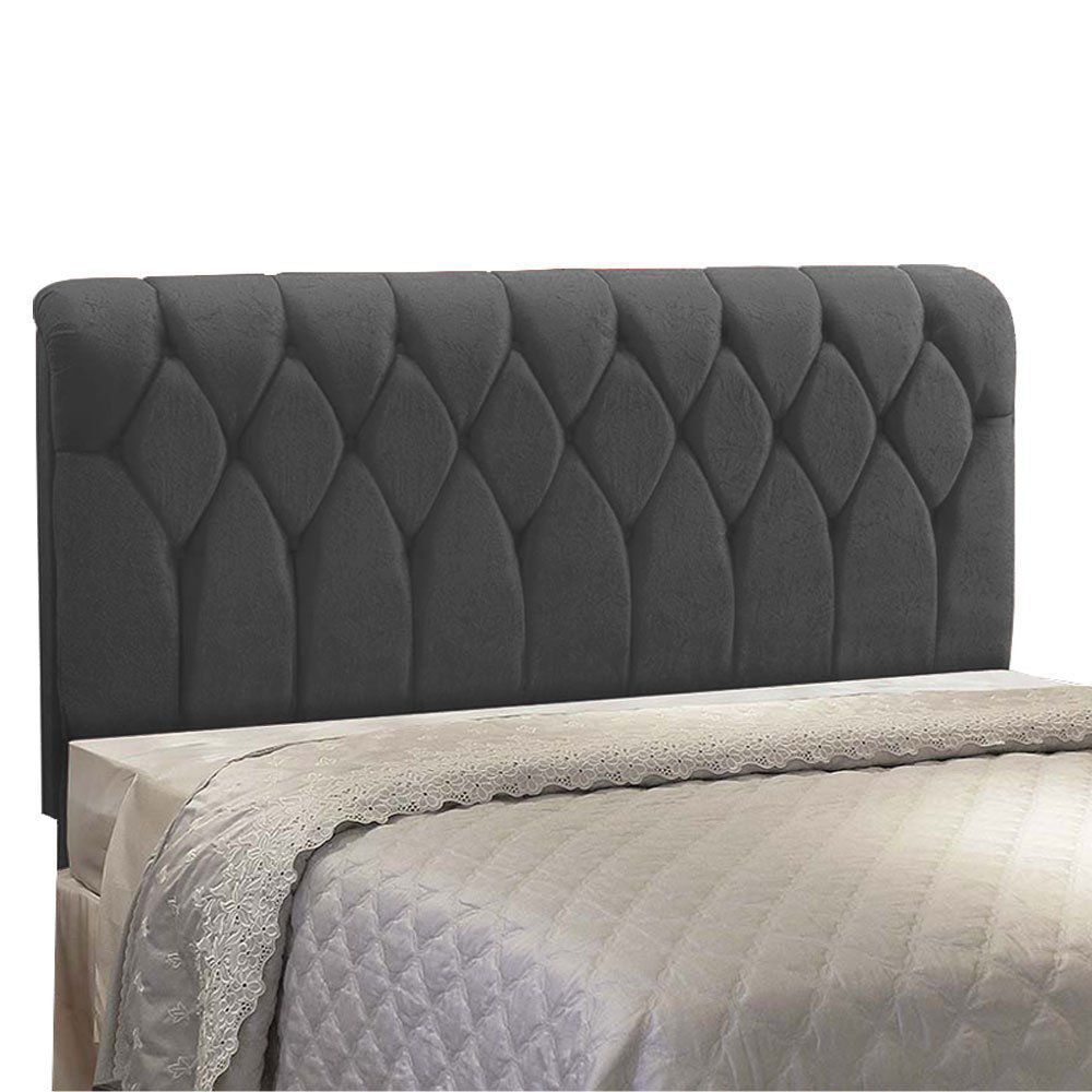 Cabeceira Miami Cama Box Solteiro 100 cm Suede Grafite D'Rossi