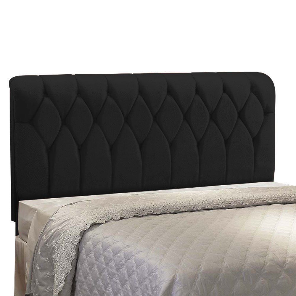 Cabeceira Miami Cama Box Solteiro 100 cm Suede Preto D'Rossi