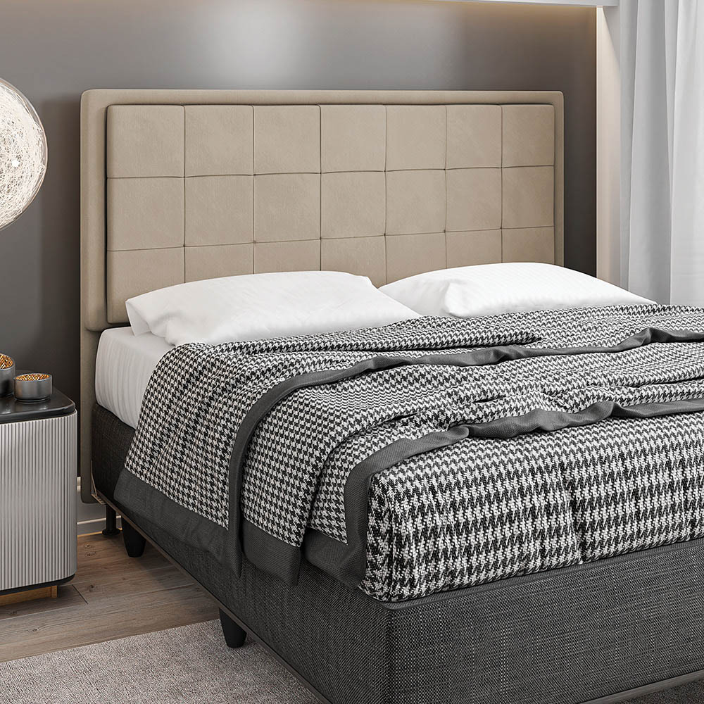 Cabeceira Onix Para Cama Box Casal 140 cm Suede - D'Rossi