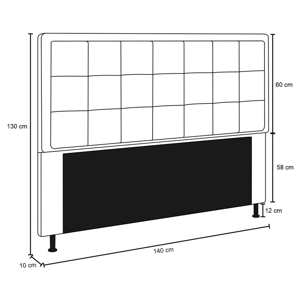 Cabeceira Onix Para Cama Box Casal 140 cm Suede Marrom - D'Rossi