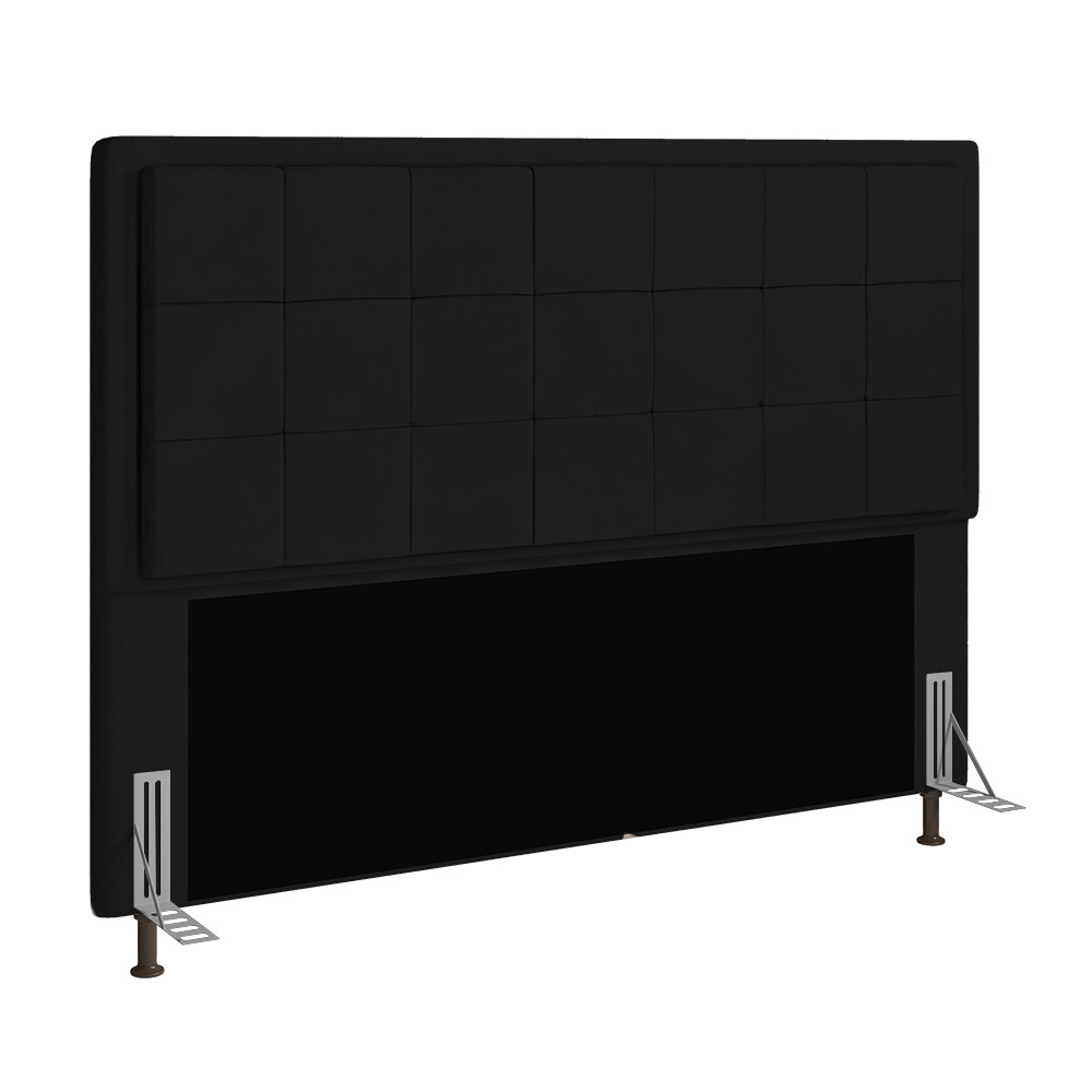 Cabeceira Onix Para Cama Box King 195 cm Suede Preto - D'Rossi