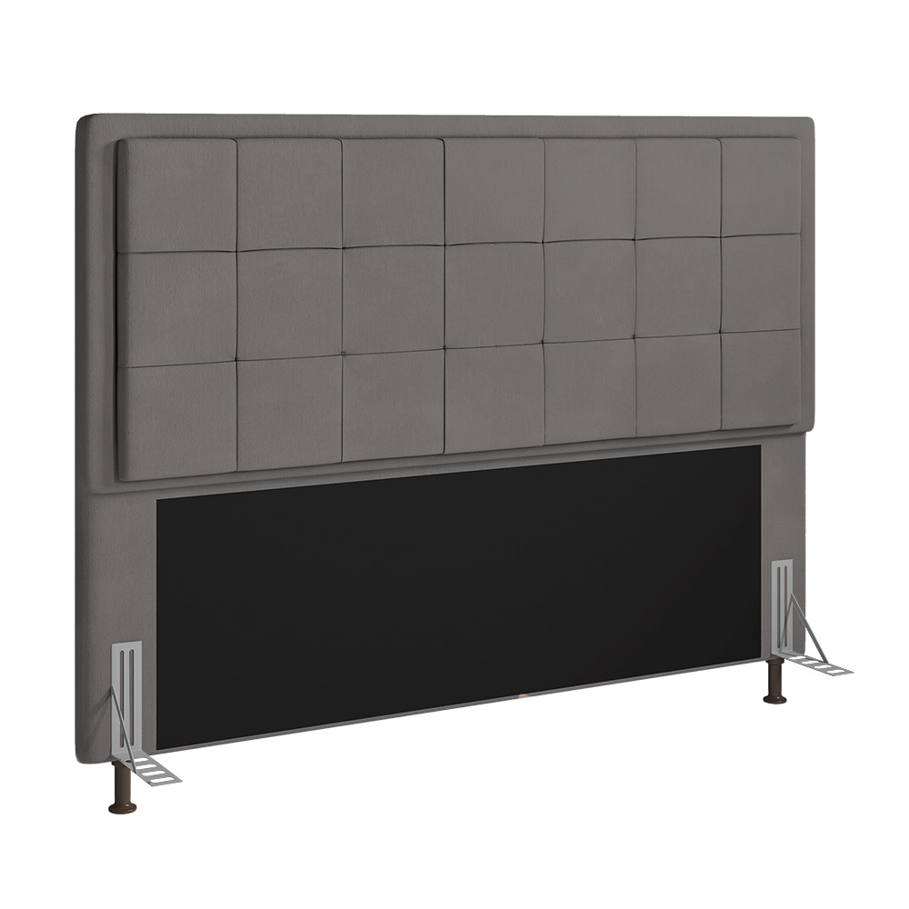 Cabeceira Onix Para Cama Box Queen 160 cm Suede Grafite - D'Rossi