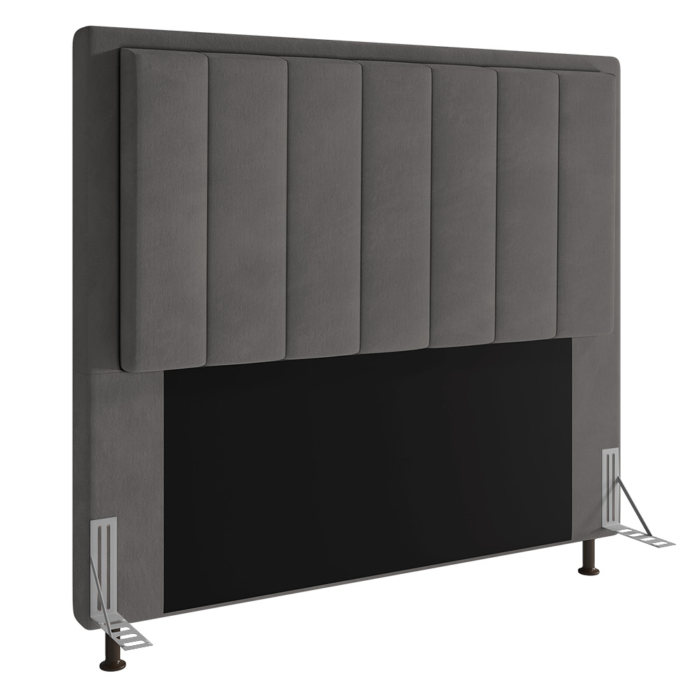 Cabeceira Opala Para Cama Box Queen 160 cm Suede Grafite - D'Rossi