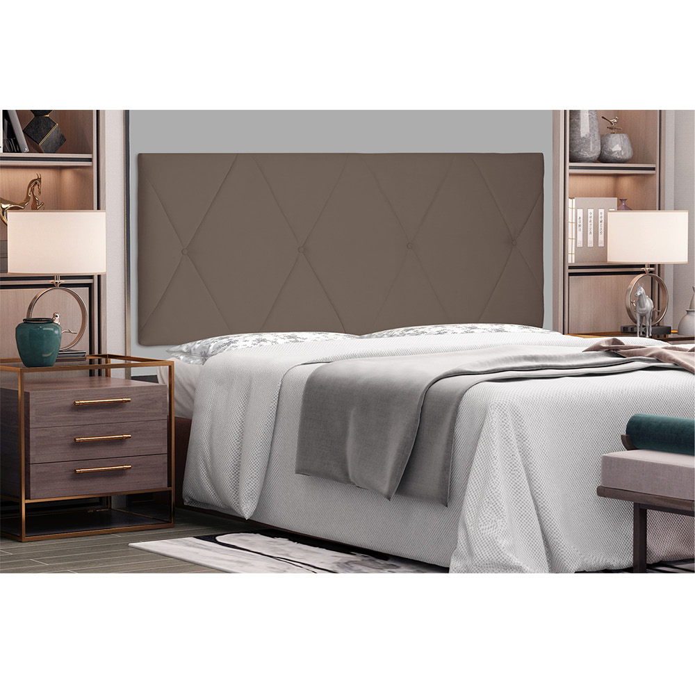 Cabeceira Painel Aquilla Para Cama Box Casal 140 cm Suede Caramelo - D'Rossi